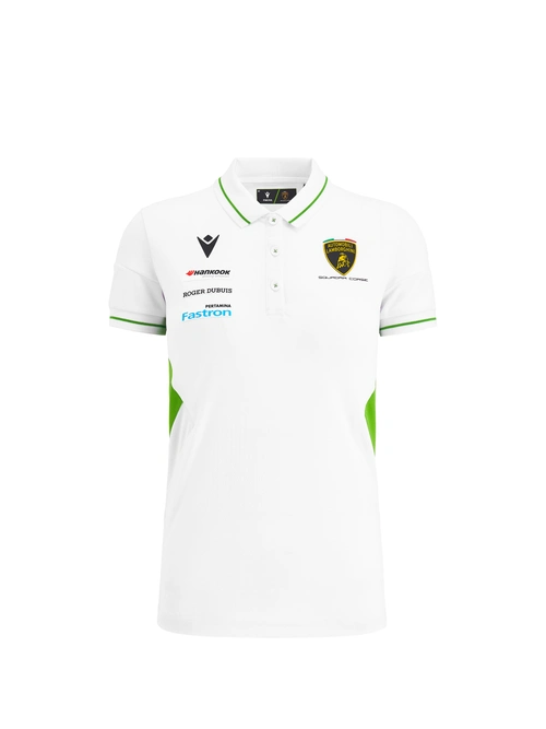 Polo bianca da donna Automobili Lamborghini Squadra Corse - Super Trofeo | Lamborghini Store