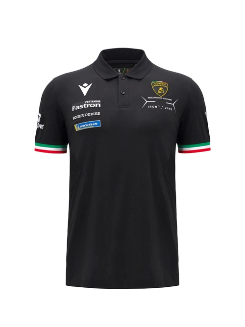 Automobili Lamborghini Squadra Corse men's black polo shirt - New In | Lamborghini Store