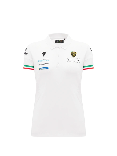 Automobili Lamborghini Squadra Corse women's white polo shirt - Woman | Lamborghini Store