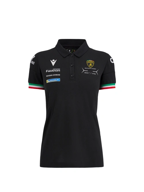 Polo nera da donna Automobili Lamborghini Squadra Corse - Woman | Lamborghini Store