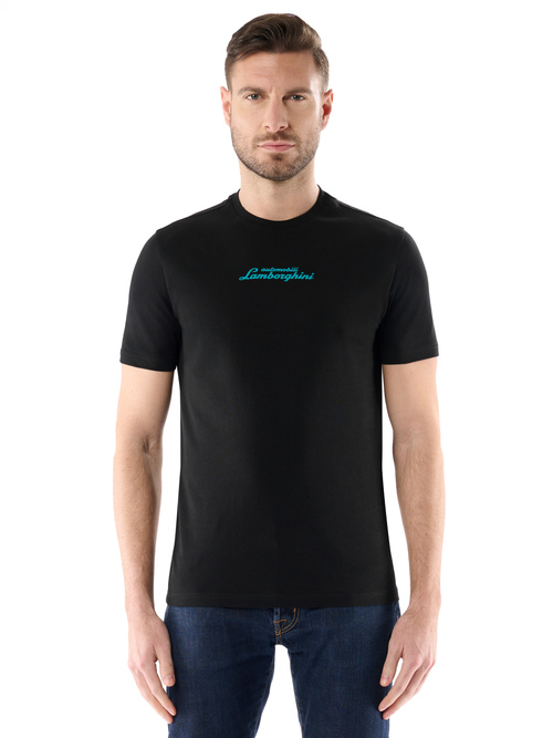 T-SHIRT AUTOMOBILI LAMBORGHINI MIT KONTRASTIERENDEM LOGOSCHRIFTZUG - Herrenkollektion | Lamborghini Store