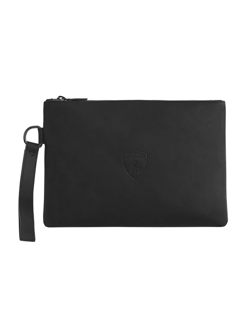 UPCYCLED AUTOMOBILI LAMBORGHINI CLUTCH BAG WITH HANDLE - SMALL LEATHER GOODS | Lamborghini Store
