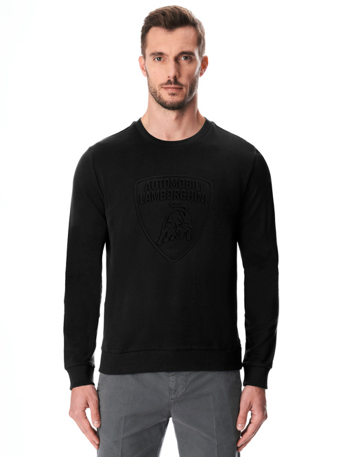 RUNDHALS-SWEATSHIRT AUTOMOBILI LAMBORGHINI MIT GEPRÄGTEM WAPPENLOGO - SWEATSHIRTS AND KNITWEAR | Lamborghini Store