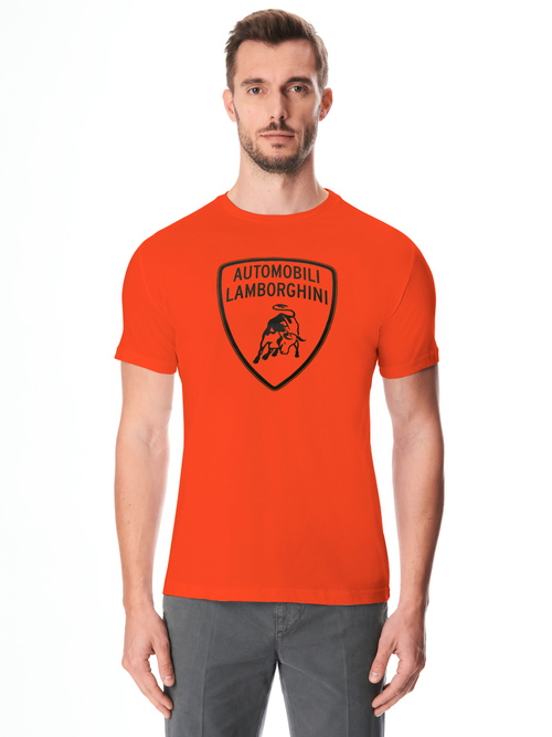 AUTOMOBILI LAMBORGHINI ICONIC BIG SHIELD CREW NECK T-SHIRT - New In | Lamborghini Store