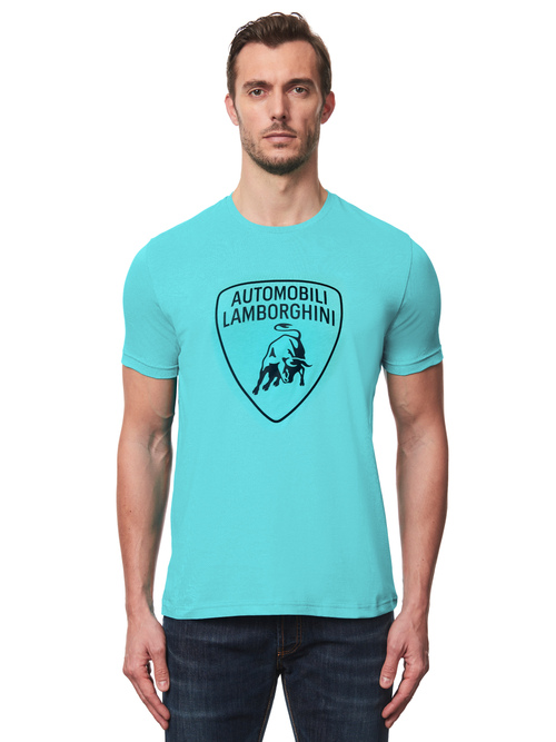 T-SHIRT CREW NECK AUTOMOBILI LAMBORGHINI ICONIC BIG SHIELD - T-Shirts & Polo | Lamborghini Store