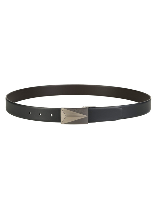 Geometric solid buckle leather belt | Lamborghini Store