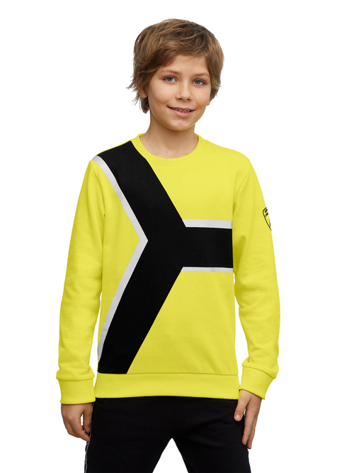 Contrast Y Crew Neck Sweatshirt|80% cotton, 20% polyester| - Kids | Lamborghini Store