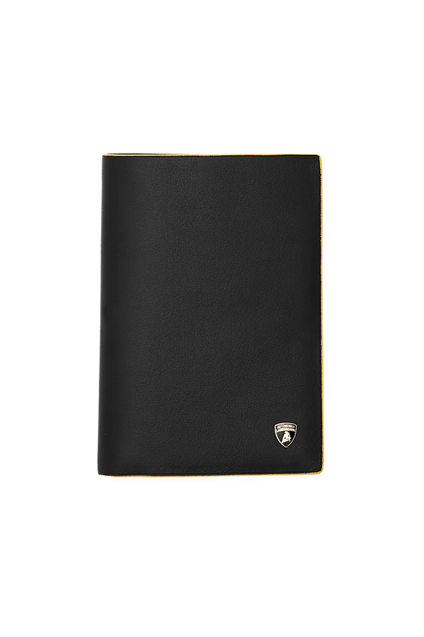 Leather coat wallet with contrasting yellow trim - Lamborghini Store
