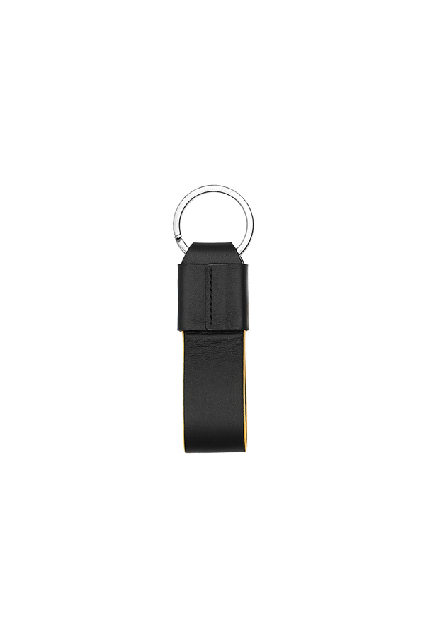 Schlüsselanhänger aus Leder mit kontrastierenden gelben Details - Lamborghini Store