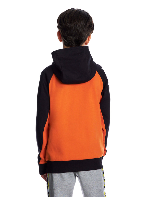 橙色儿童连帽图案卫衣 - Lamborghini Store