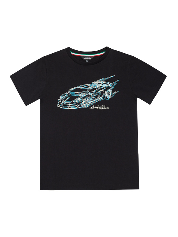 黑色儿童AVENTADOR SVJ T恤 - Lamborghini Store