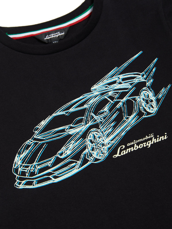 黑色儿童AVENTADOR SVJ T恤 - Lamborghini Store