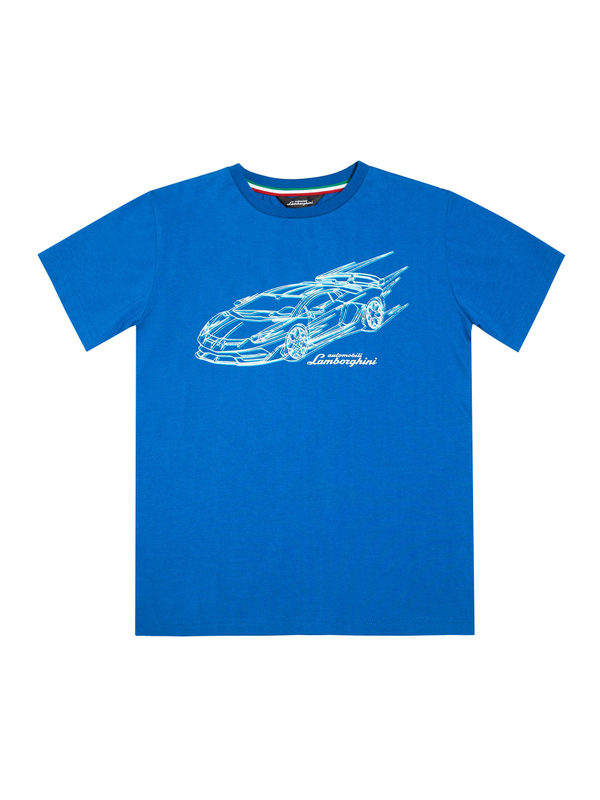 キッズ AVENTADOR SVJ Tシャツ - ブルー - Lamborghini Store