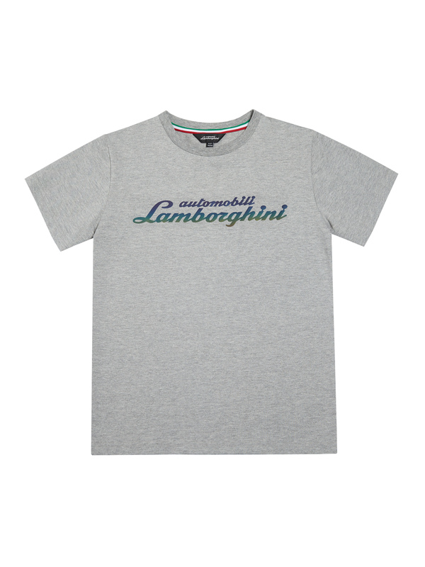 灰色儿童彩虹效果标识字样T恤 - Lamborghini Store