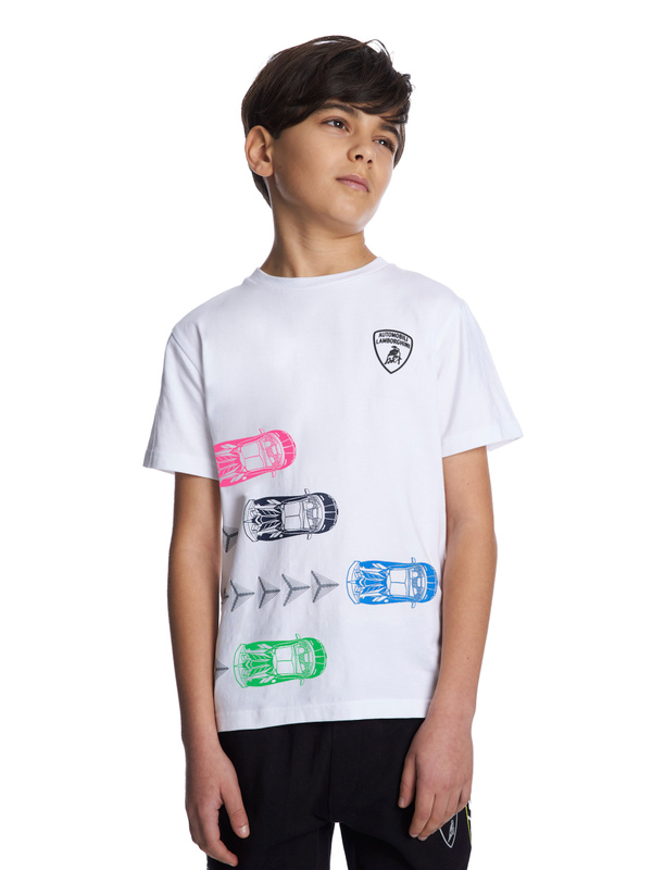 白色儿童LAMBORGHINI赛车T恤 - Lamborghini Store