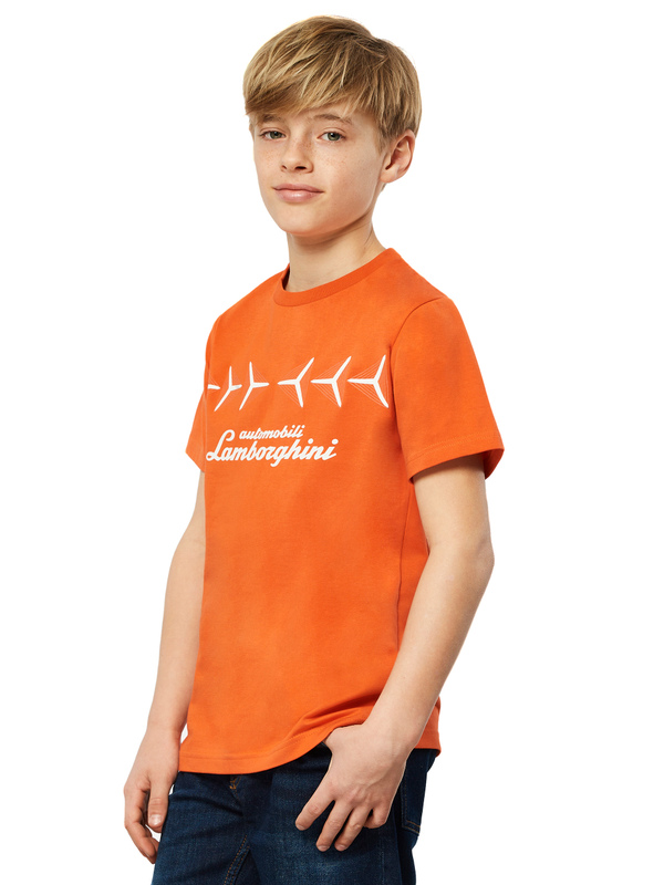 キッズ 「Y」字グラフィック Tシャツ - オレンジ - Lamborghini Store