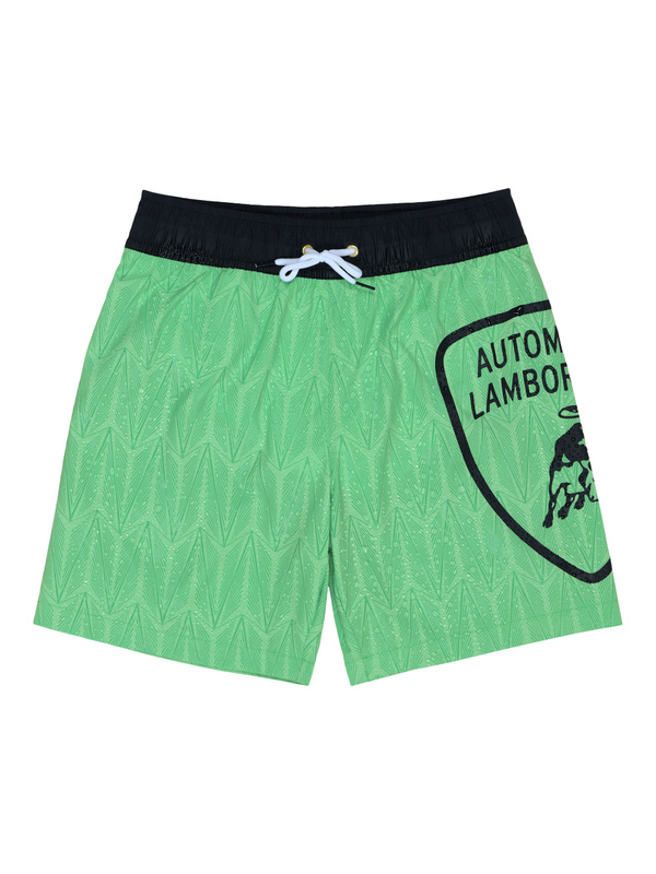 BOY’S WATER-ACTIVATED PRINT SWIMMING TRUNKS - GREEN - Lamborghini Store
