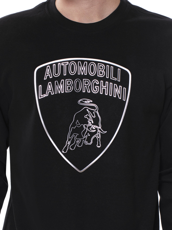 FELPA GIROCOLLO AUTOMOBILI LAMBORGHINI SCUDO 3D - NERO - Lamborghini Store