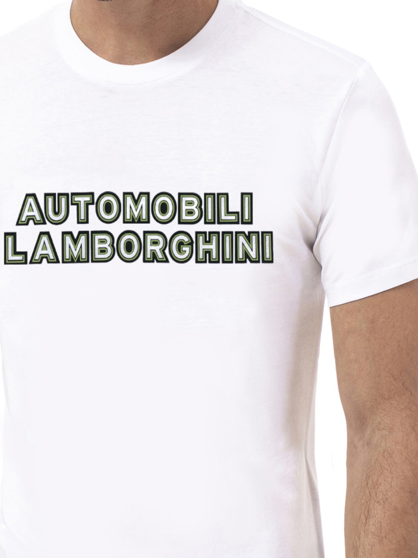 AUTOMOBILI LAMBORGHINI T-SHIRT WITH REFLECTIVE LOGO - ISI WHITE LOOSE FIT - Lamborghini Store