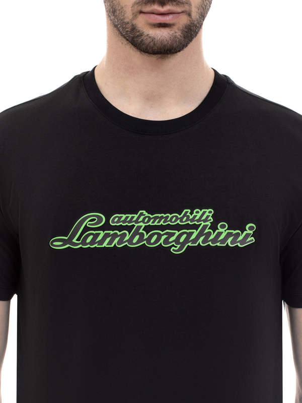 T-SHIRT AUTOMOBILI LAMBORGHINI LOGOSCRIPT - NERO PEGASO - Lamborghini Store