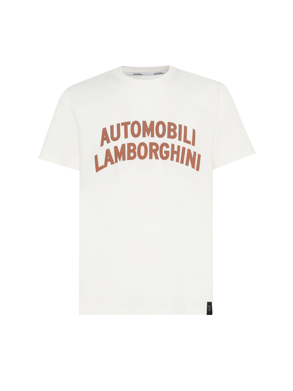 AUTOMOBILI LAMBORGHINI T-SHIRT WITH MAXI LOGO - ISI WHITE - Lamborghini Store