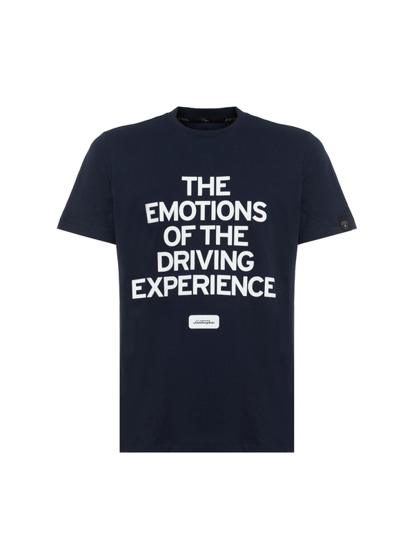 AUTOMOBILI LAMBORGHINI "THE EMOTION OF THE DRIVING EXPERIENCE" T-SHIRT - ACHELOUS BLUE - Lamborghini Store
