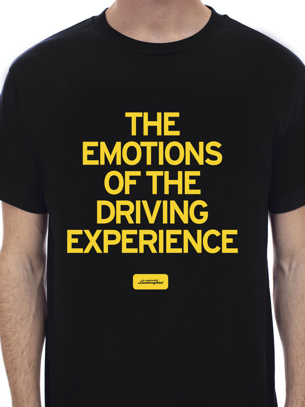 T-SHIRT AUTOMOBILI LAMBORGHINI "THE EMOTIONS OF THE DRIVING EXPERIENCE" - NOIR PEGASO - Lamborghini Store
