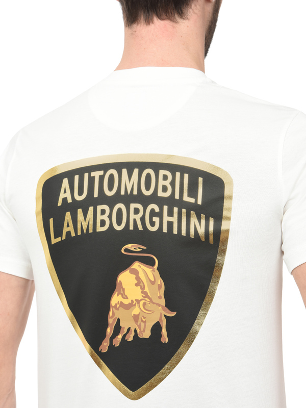 T-SHIRT AUTOMOBILI LAMBORGHINI MAXI BOUCLIER - BLANC ISI - Lamborghini Store