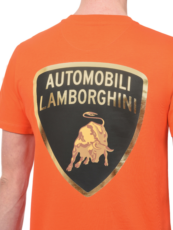 AUTOMOBILI LAMBORGHINI MAXI SHIELD T-SHIRT - IMIR ORANGE - Lamborghini Store