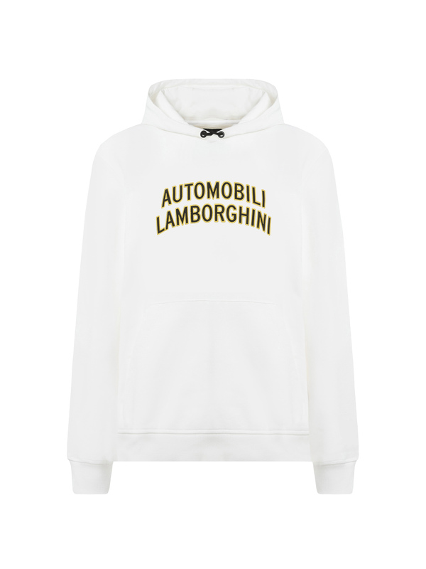 SWEAT-SHIRT HOODIE "LOOSE FIT" AUTOMOBILI LAMBORGHINI AVEC BRODERIE  - BLANC ISI - Lamborghini Store