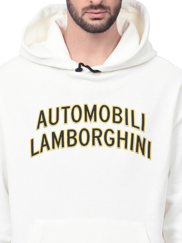 HOODIE „LOOSE FIT“ AUTOMOBILI LAMBORGHINI MIT STICKEREI - ISI-WEISS - Lamborghini Store