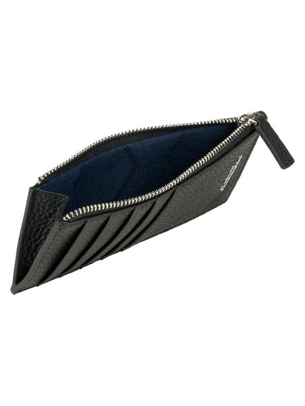 Grain leather medium card holder with zipped pocket - Lamborghini Store