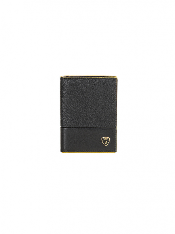 Gold shield leather compact wallet - Lamborghini Store