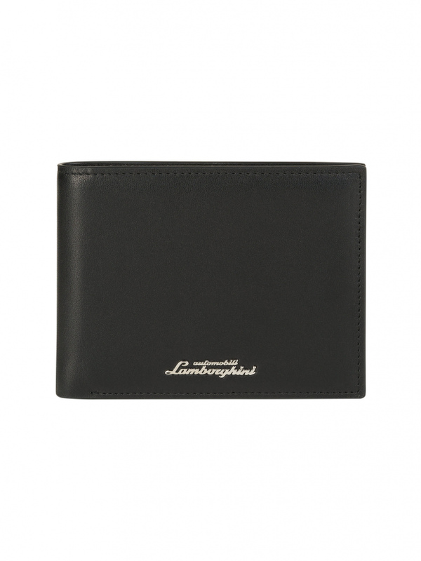 Logoscript metal plate medium bifold wallet - Lamborghini Store