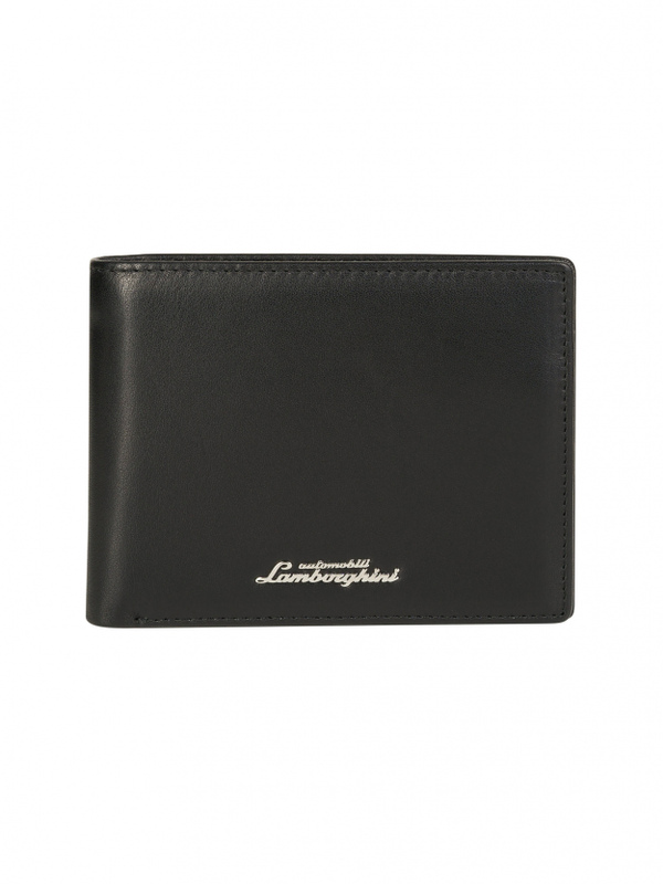 Logoscript metal plate medium wallet with coin purse - Lamborghini Store