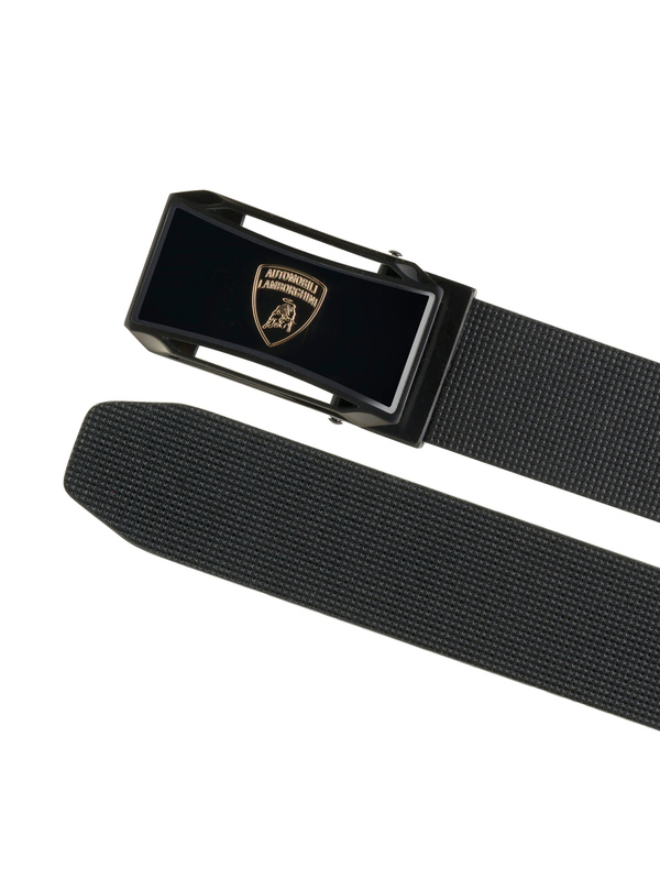 Cinturón de piel con hebilla rígida y logo de escudo - Lamborghini Store