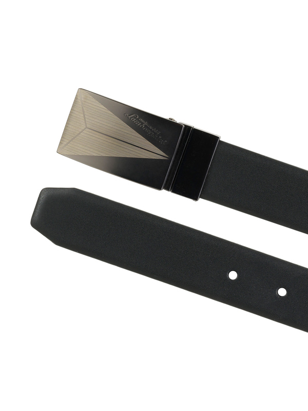 Geometric solid buckle leather belt - Lamborghini Store