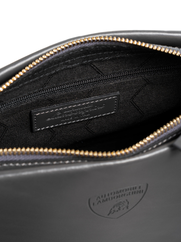 Embossed shield small leather bag - Lamborghini Store