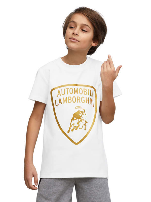 烫印盾牌标志的儿童T恤 - Lamborghini Store