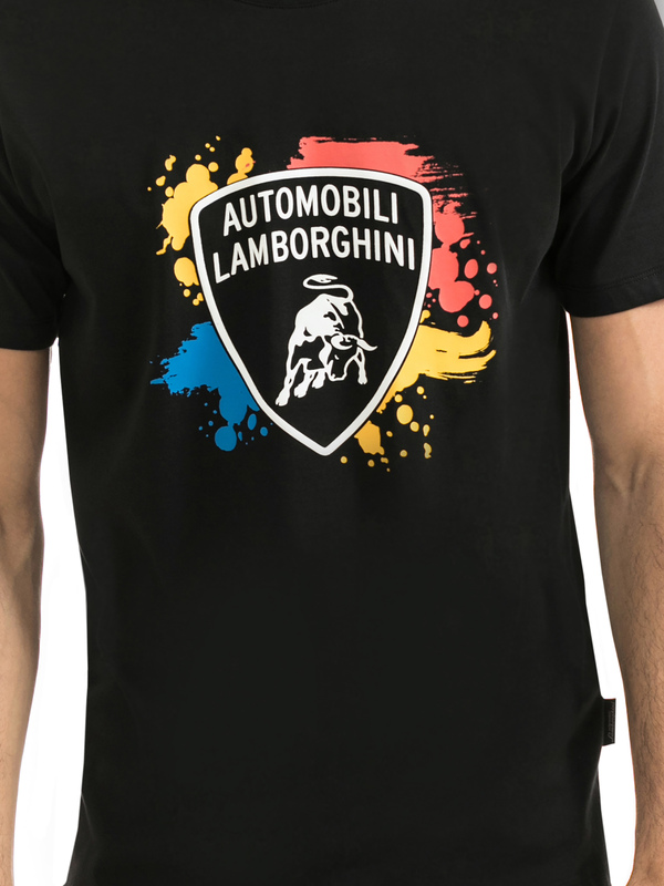 AUTOMOBILI LAMBORGHINI T-SHIRT MIT GEMALTEM WAPPEN - Lamborghini Store