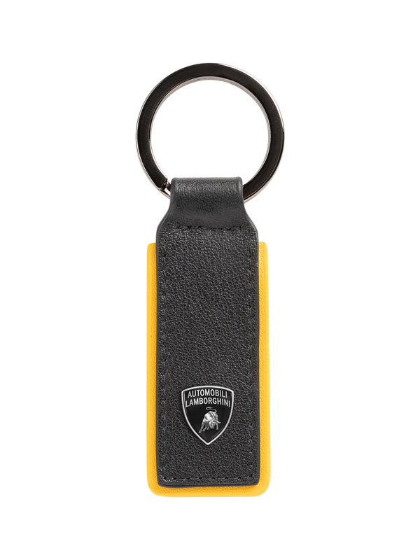 AUTOMOBILI LAMBORGHINI长方形盾牌皮革钥匙圈 - Lamborghini Store