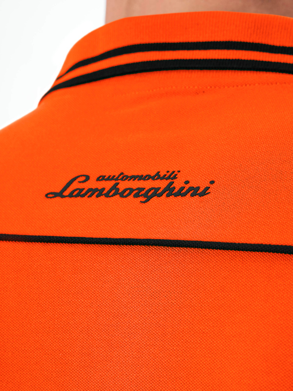 AUTOMOBILI LAMBORGHINI SQUADRA CORSE TRAVEL POLO - ORANGE - Lamborghini Store