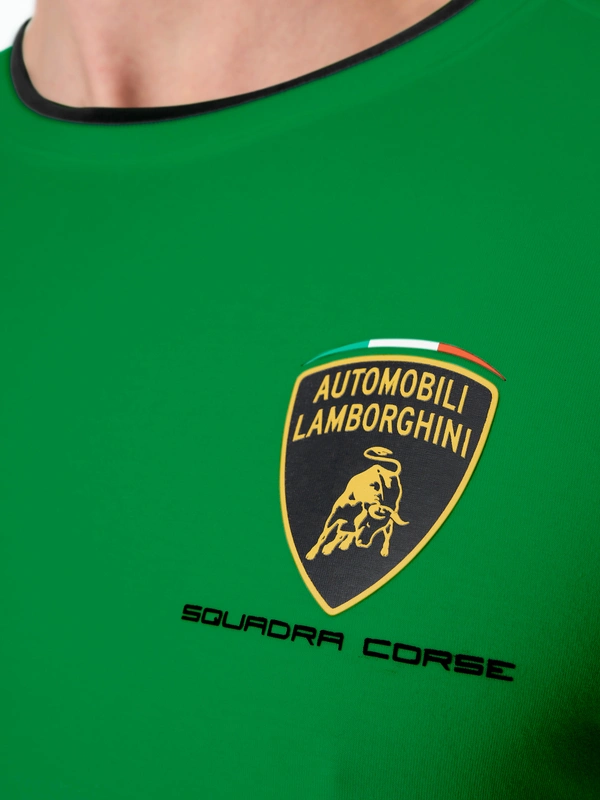 AUTOMOBILI LAMBORGHINI SQUADRA CORSE TRAVEL T-SHIRT - GREEN - Lamborghini Store