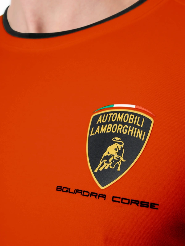 AUTOMOBILI LAMBORGHINI SQUADRA CORSE TRAVEL T-SHIRT - ORANGE - Lamborghini Store