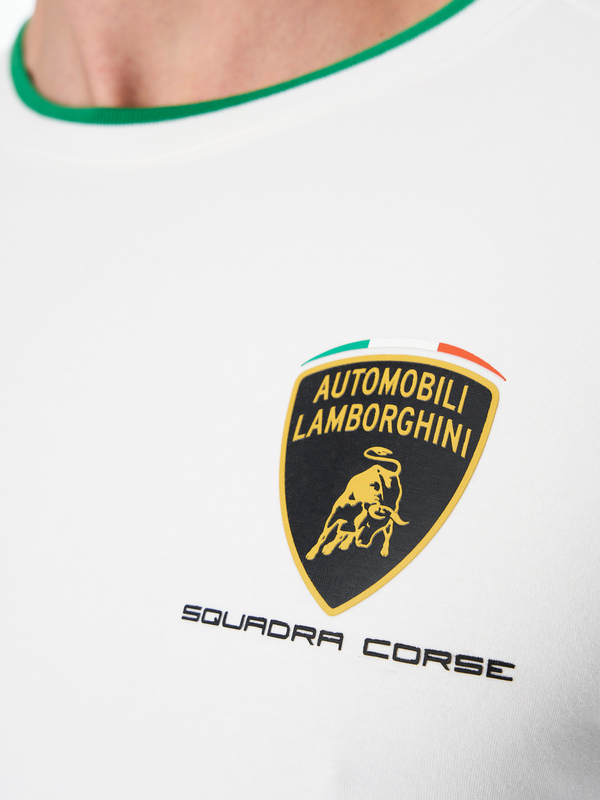 AUTOMOBILI LAMBORGHINI SQUADRA CORSE TRAVEL T-SHIRT - WHITE - Lamborghini Store