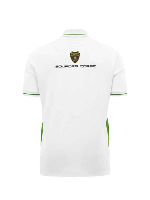 Automobili Lamborghini Squadra Corseメンズポロシャツ（ホワイト） - Lamborghini Store