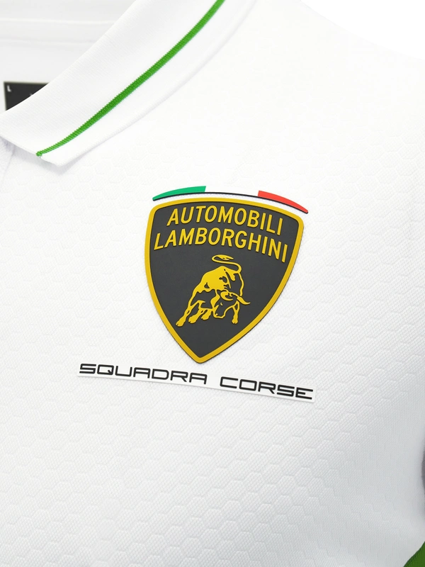 Polo bianca da uomo Automobili Lamborghini Squadra Corse - Lamborghini Store