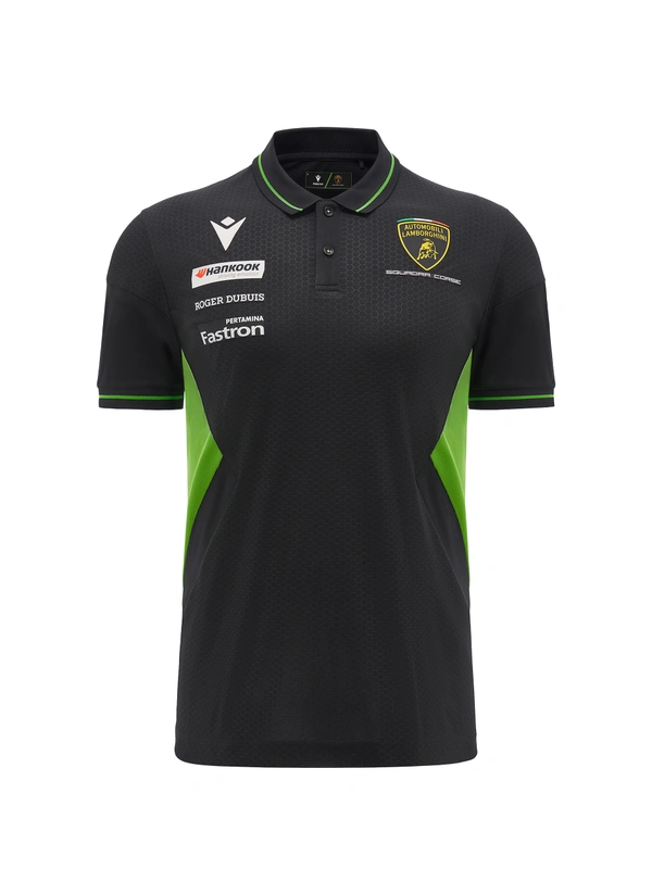 Automobili Lamborghini Squadra Corse 男式黑色 Polo 衫 - Lamborghini Store