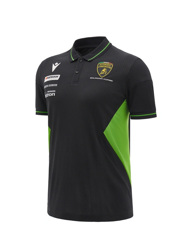 Polo nera da uomo Automobili Lamborghini Squadra Corse - Lamborghini Store