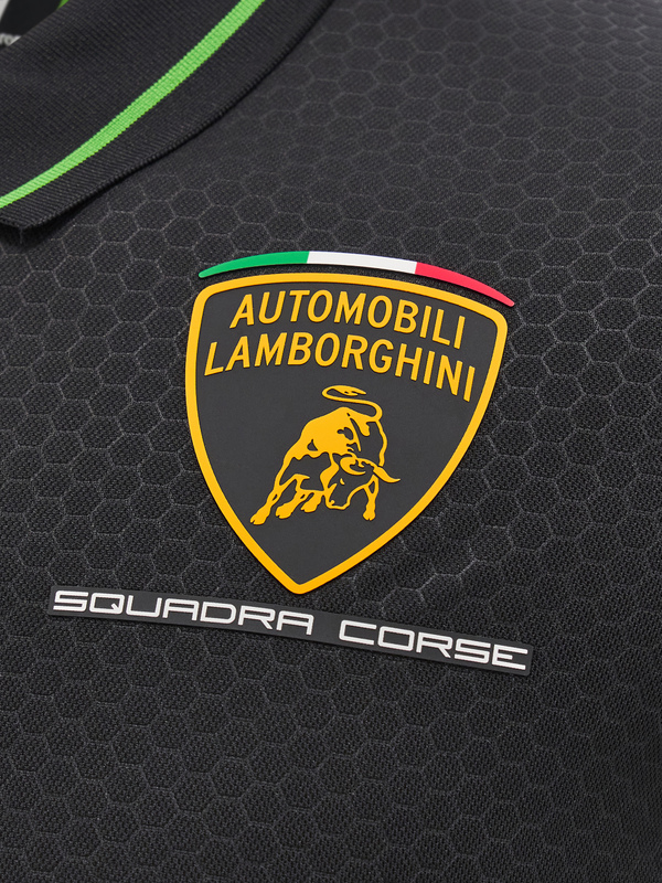 Polo nera da uomo Automobili Lamborghini Squadra Corse - Lamborghini Store